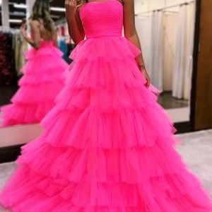 New Prom dress US4 Pink Strapless A line